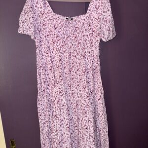 BloomChic Pink and White Floral Midi Dress